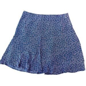 BODEN Blue Floral Blue Red Zip Mini Skirt Women size 10